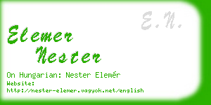 elemer nester business card