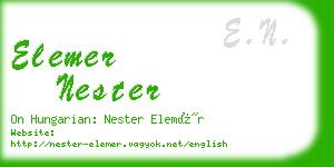 elemer nester business card